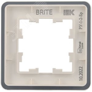 BRITE Рамка 1 пост РУ-1-2-Бр стекло белый RE IEK - фото 5