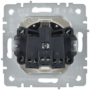 BRITE Розетка с заземлением с защитными шторками и крышкой 16А IP44 РСбш10-3-44-БрБ белый - фото 4