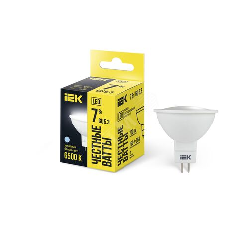 Изображение товара Лампа светодиодная MR16 софит 7Вт 230В 6500К GU5.3 (шт)