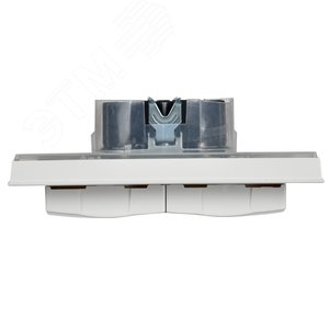 BRITE Розетка двойная с заземлением с защитными шторками и крышкой 16А в сборе IP44 РСбш12-3-44-БрБ белый - фото 6