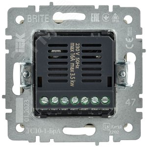 BRITE Термостат электронный с индикацией ТС10-1-БрА алюминий IEK - фото 6