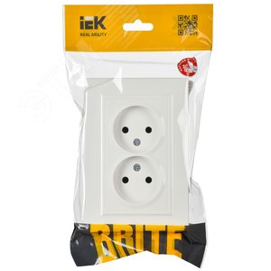 BRITE Розетка двойная без заземления без защитных шторок 10А в сборе РС12-2-БрБ белый - фото 2