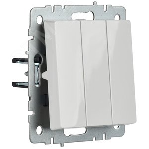 BRITE Выключатель трехклавишный 10А ВС10-3-0-БрБ белый - фото 5