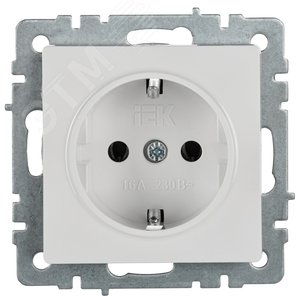 BRITE Розетка с заземлением без защитных шторок 16А РС11-1-0-БрБ белый - фото 3