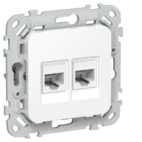Изображение товара FLITE Розетка 2-местная компьютерная RJ45 категория 5Е UTP РК5е-2-0-ФлБ белый (шт)