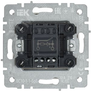 BRITE Выключатель одноклавишный с индикацией 10А ВС10-1-1-БрБ белый - фото 4