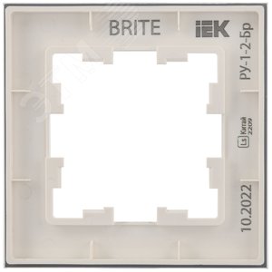BRITE Рамка 1 пост РУ-1-2-Бр стекло белый матовый IEK - фото 5