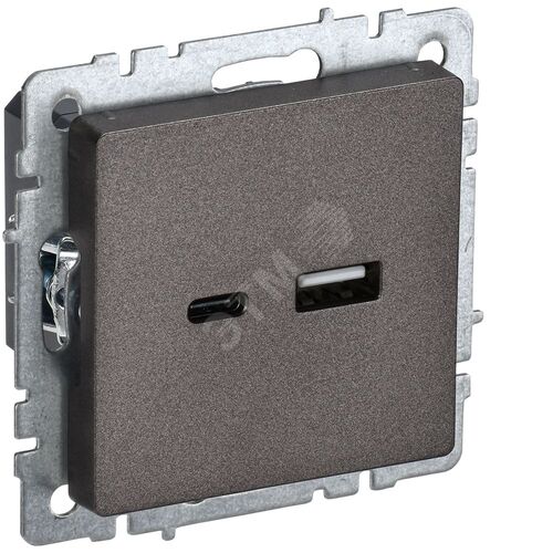 Изображение товара BRITE Розетка USB A+C 18Вт РЮ11-1-БрТБ темная бронза (шт)