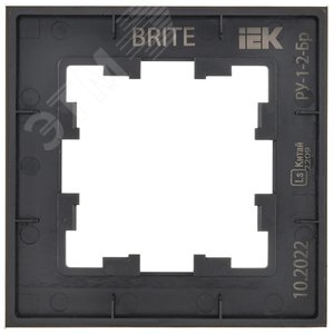 BRITE Рамка 1 пост РУ-1-2-Бр стекло черный матовый IEK - фото 5