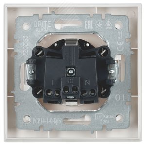 BRITE Розетка с заземлением с защитными шторками 16А в сборе РСР14-1-0-БрБ белый - фото 4