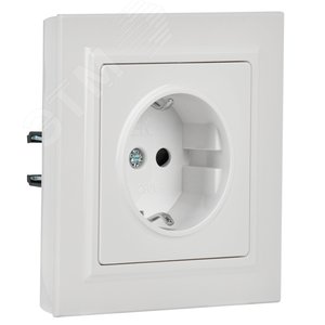 BRITE Розетка с заземлением с защитными шторками 16А в сборе РСР14-1-0-БрБ белый - фото 5