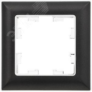 BRITE Рамка 1 пост РУ-1-Бр хром/черный IEK - фото 2