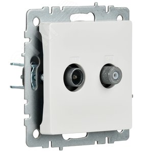 BRITE Розетка двойная TV+SAT РТВ/РСп12-БрБ белый - фото 5