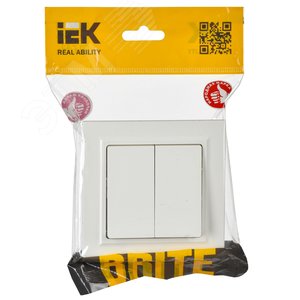 BRITE Выключатель двухклавишный 10А в сборе ВСР10-2-0-БрБ белый - фото 2