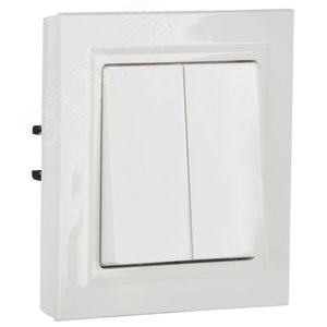 BRITE Выключатель двухклавишный проходной 10А ВС10-2-6-БрБ белый - фото 5