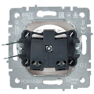 BRITE Розетка без заземления без защитных шторок 10А РС10-1-0-БрБ белый - фото 4