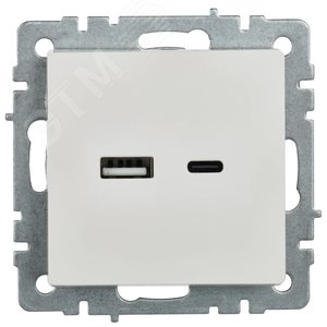 BRITE Розетка USB A+C 18Вт РЮ11-1-БрБ белый - фото 3