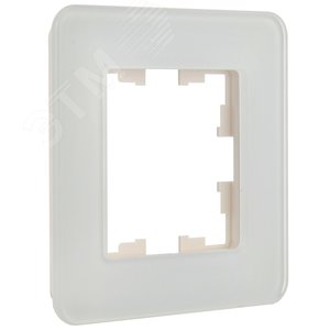 BRITE Рамка 1 пост РУ-1-2-Бр стекло белый RE IEK - фото 3