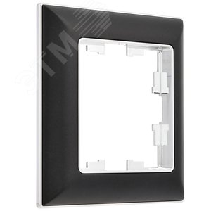 BRITE Рамка 1 пост РУ-1-Бр хром/черный IEK - фото 3