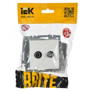 BRITE Розетка двойная TV+SAT РТВ/РСп12-БрБ белый - фото 2