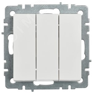 BRITE Выключатель трехклавишный 10А ВС10-3-0-БрБ белый - фото 3
