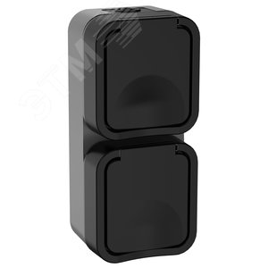 Изображение товара Розетка 2-местная вертикальная TORS 16А IP55 графит (шт)