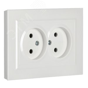BRITE Розетка двойная без заземления без защитных шторок 10А в сборе РС12-2-БрБ белый - фото 5