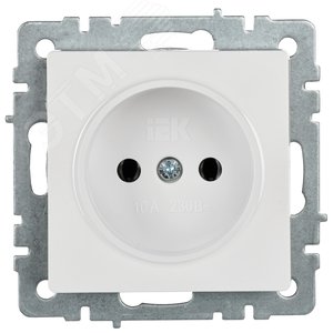 BRITE Розетка без заземления без защитных шторок 10А РС10-1-0-БрБ белый - фото 3