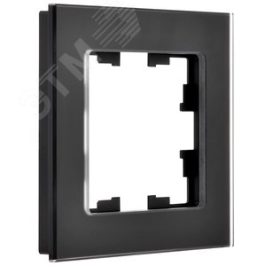 BRITE Рамка 1 пост РУ-1-2-Бр стекло черный матовый IEK - фото 3