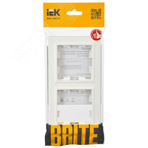 BRITE Рамка 2 поста РУ-2-БрБ белый - фото 2