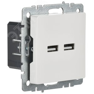 BRITE Розетка USB A+A 5В 3,1А РЮ10-1-БрБ белый - фото 5