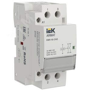 Изображение товара Контактор модульный KMR 40А 24В AC/DC 2НО (шт)