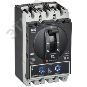 Изображение товара Выключатель автоматический в литом корпусе ARMAT 3P типоразмер A 50кА 100А расцепитель термомагнитный регулируемый (шт)