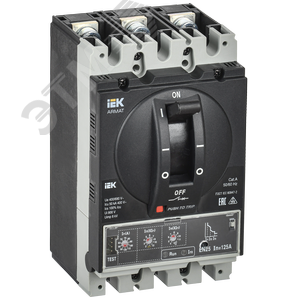 Изображение товара Автоматический выключатель в литом корпусе ARMAT 3P типоразмер A 50кА 125А расцепитель электронный стандартный (шт)