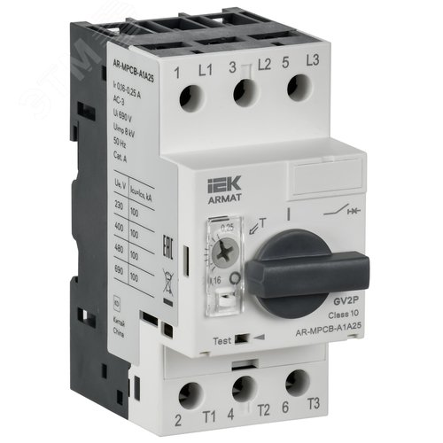 Выключатель автоматический защиты двигателя A1 GV2P 0,16-0,25А - фото 1