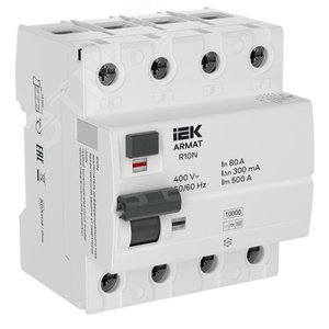 Выключатель дифференциального тока R10N 4P 80А 300мА тип B - фото 1