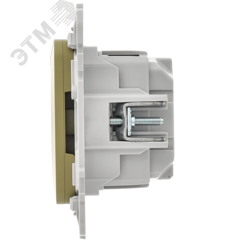 FLITE Розетка с заземлением с защитными шторками безвинтовое крепление 16А РСш11-1-ФлО оливковый IEK - фото 4