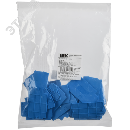 Изображение товара ARMAFIX Заглушка EPCX2.5-4 BU для колодки клеммной CP/CX2.5-4 синяя IEK (шт)