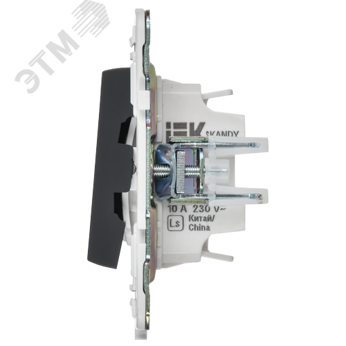 SKANDY Выключатель 2-клавишный с индикацией для отелей 10А SK-V16G графит IEK - фото 5