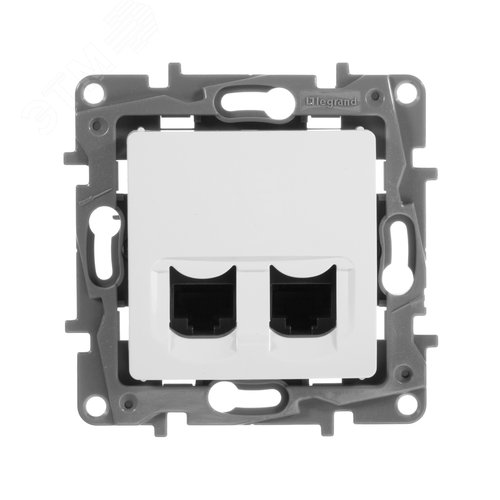 Розетка компьютерная двойная RJ45 категория 5Е UTP белый ETIKA - фото 3