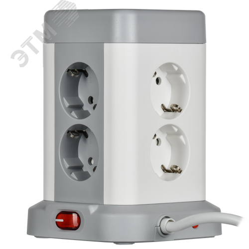 DOMINIC Удлинитель У08K 8 мест 2P+PE 1,5м 3х1,0мм2 16А/250В USB A+C 20Вт серый IEK - фото 6