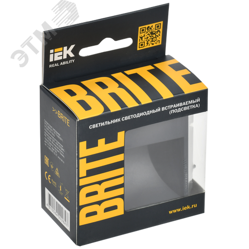 BRITE Подсветка LED встраиваемая ПЛ20-БрЧ черный - фото 2