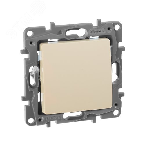 Изображение товара Выключатель 1-клавишный проходной 10А безвинтовое крепление слоновая кость ETIKA (шт)