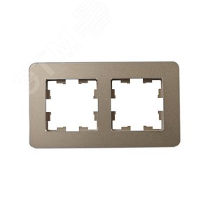 BRITE Рамка 2 поста РУ-2-1-Бр металл латунь RE IEK - фото 2