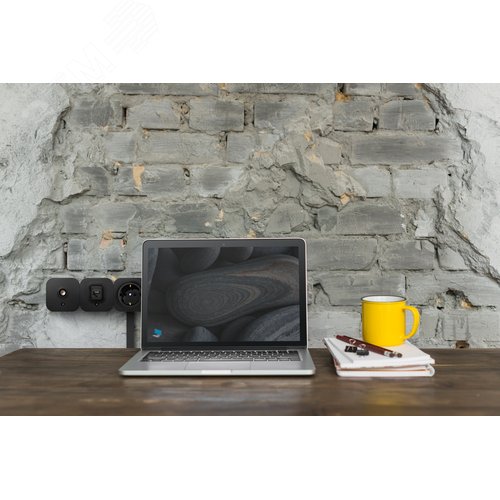 Розетка 1-местная для открытой установки с заземлением без защитных шторок 16А черный матовый QUTEO - фото 7