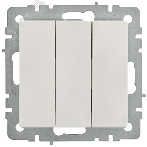 BRITE Выключатель 3-клавишный 10А ВС10-3-0-БрБ белый - фото 4