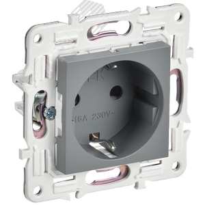 Изображение товара SKANDY Розетка с заземлением с защитными шторками 16А SK-R04Gr серый IEK (шт)