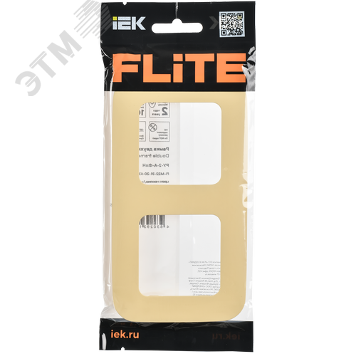 FLITE ARTISTIC Рамка 2-местная РУ-2-А-ФлН навахо IEK - фото 2