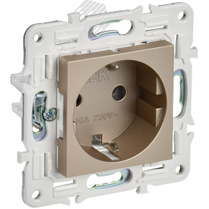 SKANDY Розетка с заземлением без защитных шторок 16А SK-R05Sh шампань IEK - фото 1
