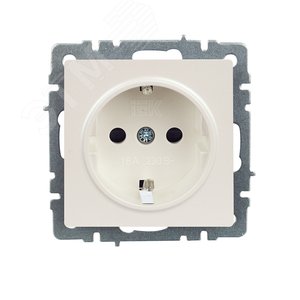 BRITE Розетка с заземлением с защитными шторками 16А РС14-1-0-БрЖ жемчуг - фото 2